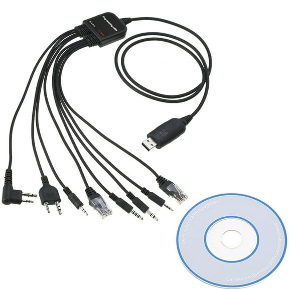 JIAHAOO Versatile USB Programming Cable for WOUXUN/SURECOM, QUANSHENG, BAOFENG Radios 8-in-1 Functionality