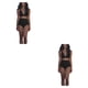 thumbnail image 1 of Soidarity Conjunto de traje de baño dividido para mujer, traje de baño de Color sólido de poliéster de verano con escote en V profundo, traje Negro XL 2Conjunto, 1 of 6