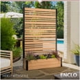thumbnail image 2 of 72in H x 46in W x 13in L (1 Screen w/ Planter) Freestanding Enclo Florence Cedar Color Privacy Fence Screen with Planter Box, Outdoor Vinyl Privacy Screen Panel for Patio & Air Conditioner, EC18024, 2 of 10