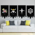 thumbnail image 4 of Cosplay de la bandera de One Piece Anime, Luffy, Zoro, Shanks, Ace, Marshall, poliéster, dibujos animados, fiesta de Halloween, barco pirata, cartel de bandera, decoración del hogar, 4 of 5