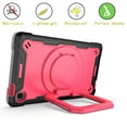 thumbnail image 5 of Dteck Shoulder Strap Case for Samsung Galaxy Tab A7 Lite 8.7-inch SM-T220 T225 (2021),Shockproof Rugged Rubber Armor Hybrid Hard Kickstand Kids Friendly Protective Cover,BLack+Rose, 5 of 8