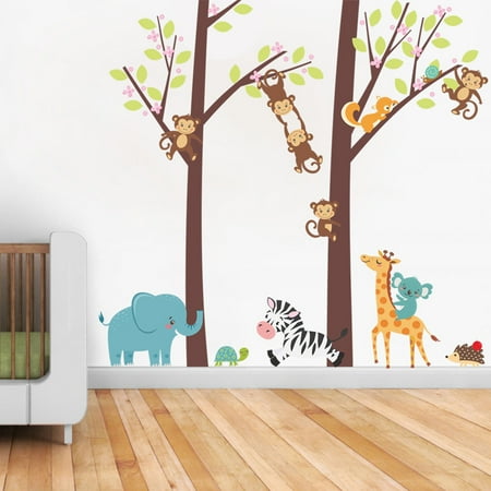 Jungle Animal Tree Kids Baby Nursery Wall Sticker Mural Decor Decal Removable Jungle Animal Tree Kids Baby Nursery Wall Sticker Mural Decor Decal Removable