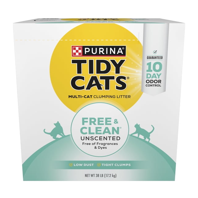 Arena para gatos Tidy Cats, libre de grumos y limpia, sin perfume, 17,24 kg