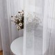 thumbnail image 4 of Cortinas transparentes de 137 cm de largo para sala de estar, dormitorio, baño, cortinas de gasa con ojales, cortinas de lino sintético a rayas, semicortinas, beige, 132 x 137 cm, 2 paneles, 4 of 8