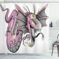 thumbnail image 1 of Ambesonne Dragon Shower Curtain, Digital Robotic Cyborg, 69"Wx75"L, Yellow Fuchsia Grey, 1 of 3