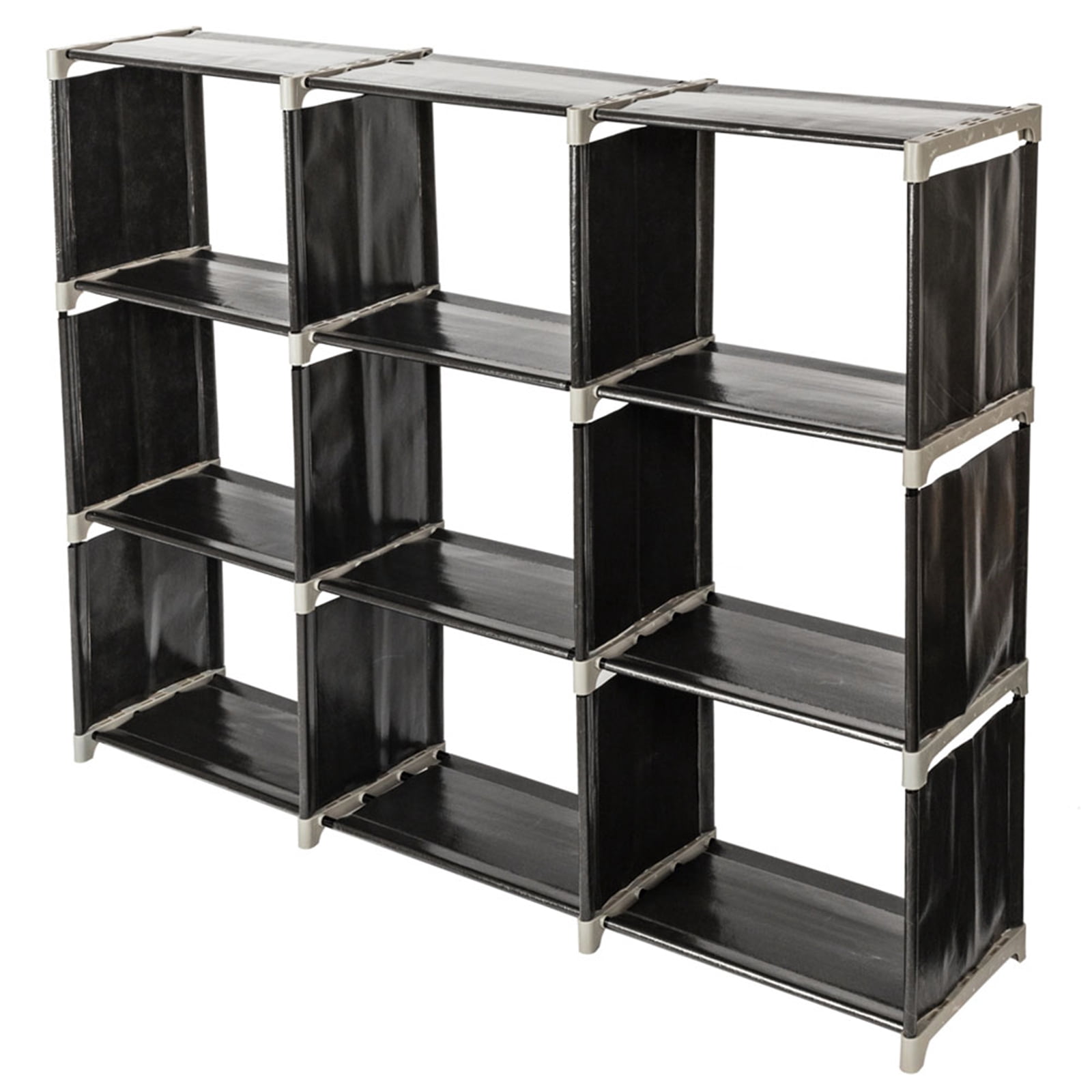 UWR-Nite Cube Storage Organizer 9-Cube Closet Storage Shelves, DIY Closet Cabinet Bookshelf Plastic Square Organizer Shelving for Home, Office, Bedroom