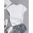 thumbnail image 2 of Letter Print Workout T-Shirt, Short Sleeve Crew Neck Casual Sports Tee, Women's Clothing, 2 of 7
