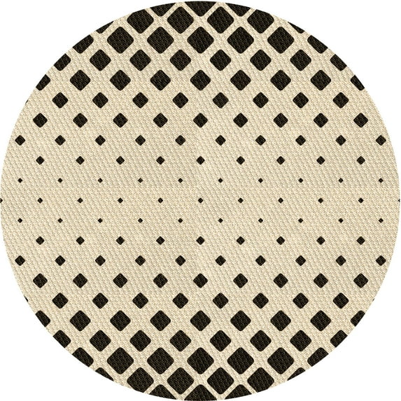 Ahgly Company Indoor Round Patterned Wheat Beige Area Rugs, 4' Round