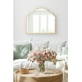 thumbnail image 3 of Kate and Laurel Leanna Modern Wide Horizontal Arch Wall Mirror, 32 x 28, Natural Wood, Wooden Arched Bathroom Mirror with Soft Scallops for Use as Cute Nursery Mirror or Fireplace Mantel Mirror, 3 of 9