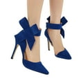 thumbnail image 1 of Zapatos de mujer, tacones de aguja de verano, tacones superaltos, exquisito estilo romano informal, sandalias sexis con correa en el tobillo y lazo aterciopelado Wmkox8yii  hfjk2821, 1 of 6