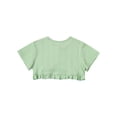 thumbnail image 5 of vastwit Baby Girls Knit Cardigan Short Sleeve Single Button Ruffle Dress Cover Up Green 2-3, 5 of 7