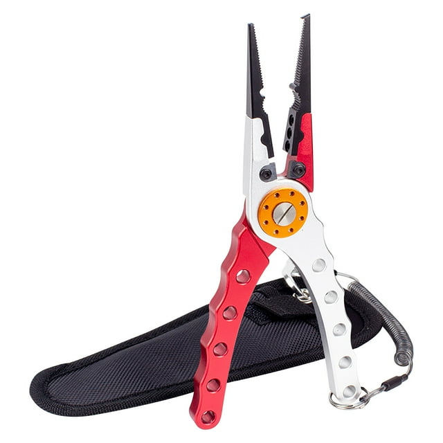 Birdeem 8-Inch Fishing Pliers Saltwater 420 Stainless-Steel Fishing Tools Comfortable and Slip Rubber Handle Braideds Line Cutter Hook Remover Crimper