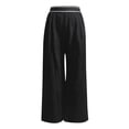 thumbnail image 4 of Wide Leg Pants for Women Solid Athletic Trousers Draped Straight Slim Yoga Casual Long Womens Pants Black L, 4 of 6