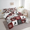thumbnail image 3 of Manfei Western Cowboy 7 Pieces Bedding Comforter Set,Rustic Farmhouse Cabin Full Bedding Set,Patchwork Geometric Plaid Fitted Sheet Flat Sheet For Boys Teens,Luxury Bedroom Decor, 3 of 8