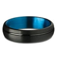 thumbnail image 2 of 6mm Black Tungsten Ring,Matte Finish Ring,Blue Wedding Ring,Tungsten Carbide Ring,Engagement Ring,Dome Wedding Ring, 2 of 4