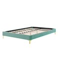 thumbnail image 3 of Platform Bed Frame, Queen Size, Velvet, Blue, Modern Contemporary Urban Design, Bedroom Master Guest Suite, 3 of 7