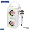 thumbnail image 1 of Lexibook iParty - Altavoz Portátil con Luz Bluetooth, Micrófono, Efectos de Luz, Karaoke, Inalámbrico, USB, Tarjeta SD, Batería Recargable, Blanco, BTP180Z, 1 of 5
