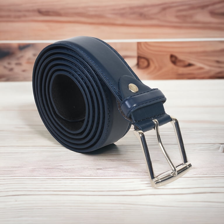 LeatherBoss Big And Tall Genuine Leather Belt - 64" Length, 1 3/8" Wide, Black With Chrome Buckle