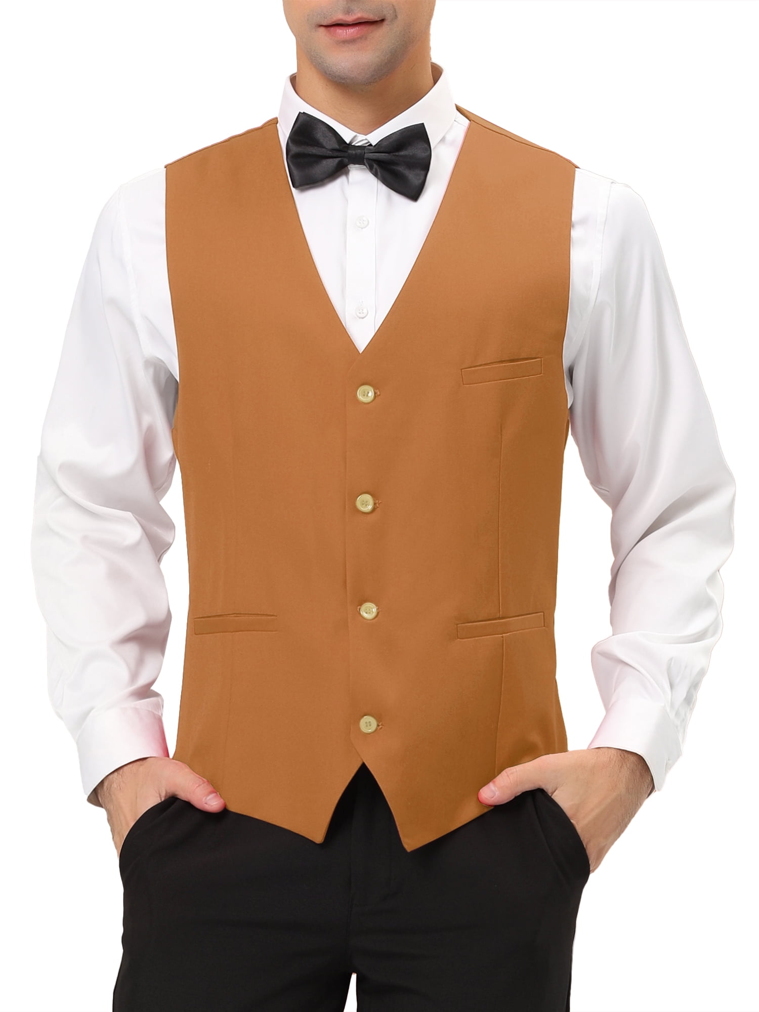 New Polyester formal Men's Tuxedo Vest Waistcoat & tie solid Red Prom 