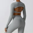 thumbnail image 2 of Chemises de YOGA à Manches Longues pour Femmes Col Rond Doux Automne Basique Ajusté Décontracté Sortie Tee-Shirt, 2 of 6