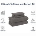 thumbnail image 2 of Mainstays Cotton Rich Extra Soft Jersey Bed Sheet Set, Queen, Charcoal, 4 Pieces, 2 of 8