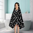 thumbnail image 6 of Black Halloween Bats with White Hooded Bath Towel，50"x30" for Ages 3 To 12 Kids, Quick Dry Lightweight Soft Microfiber Hood Beach Towel Cover Up for Kids, 6 of 7