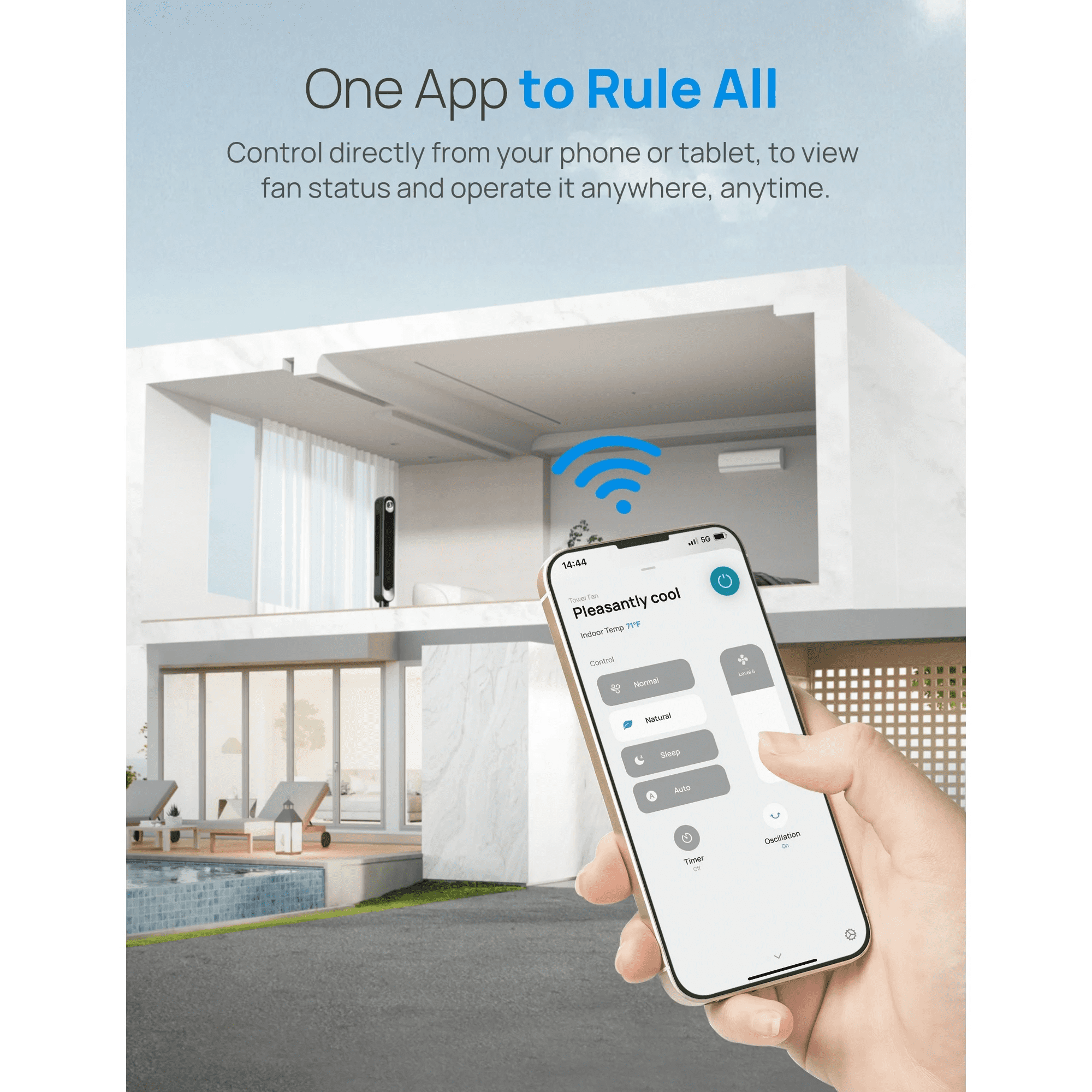 Dreo Smart Tower Fan WiFi Voice Control, Works with Alexa/Google, Cruiser Pro T1S Floor Standing Bladeless Oscillating Fan with Remote, 6 Speeds, 4 Modes, 12H Timer, for Indoor Bedroom Home Office