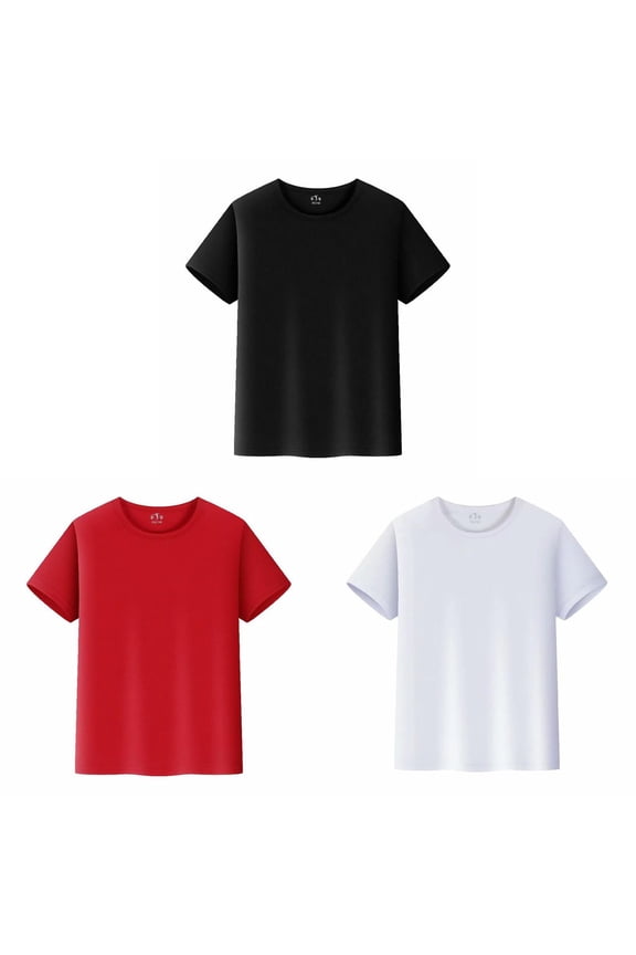 3PCS Boys Kids Tshirt Short Sleeve Summer Mesh Tops Quick-Drying Breathable lightweight Clothes Tee Shirts for Toddlers(Age 2-14)