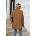 thumbnail image 7 of Corduroy Button Down Shirts for Women Dressy Casual Long Sleeve Loose Fit Shacket with Pocket Caramel Color L, 7 of 7
