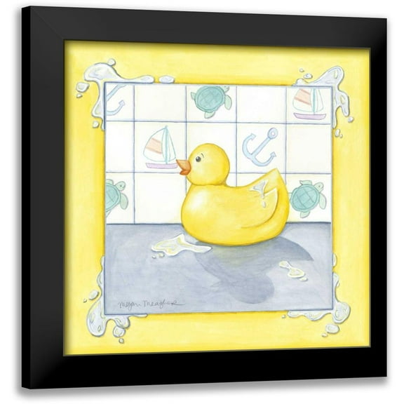 Meagher, Megan 12x12 Black Modern Framed Museum Art Print Titled - Small Rubber Duck II