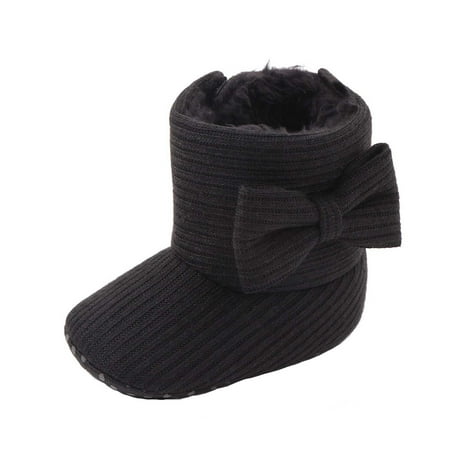 

Binmer Winter Toddler Baby Boys Girls Bow Thicken Velvet Snow Boots