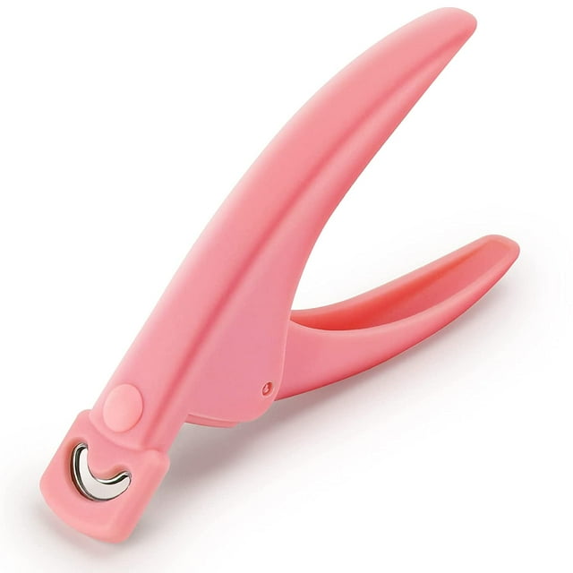 Acrylic Nail Clipper, Fake Nails Tips Cutter for Home IY Salon, Trimmer for Nail Art Manicure, Professional Clippers Tool for Artificial False Nail Tech, Pink Cap
