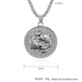 thumbnail image 2 of PAURO Unisex's Stainless Steel Embossed 12 Constellation Horoscope Zodiac Pendant Necklace Silver Pisces, 2 of 3
