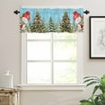 thumbnail image 7 of Sky Blue Snowman Christmas Kitchen Curtains and Valances Set, Xmas Tree Winter Snowflake Rod Pocket Window Valance 18 Inch Window Curtain Panels for Living Room Bedroom Laundry, 27.5x24in, 3 Pieces, 7 of 7
