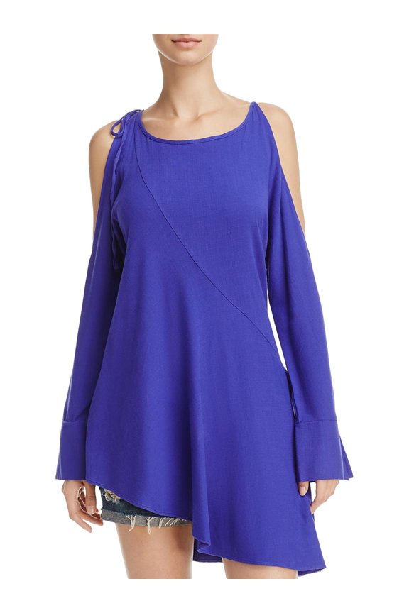 Womens Clear Skies Tunic Cold Shoulder Blouse