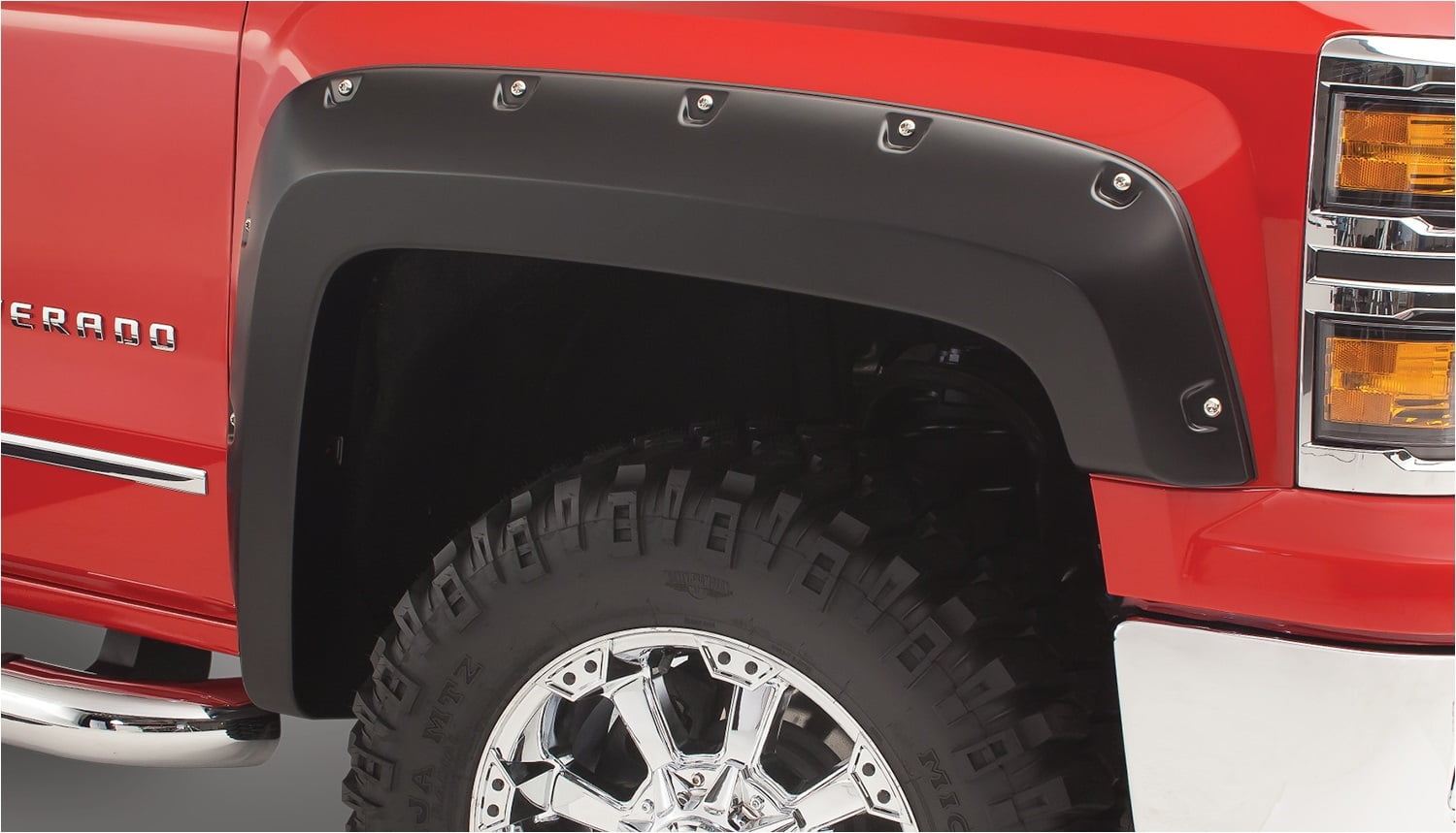 Bushwacker 4008702 Black Pocket/Rivet Style Smooth Finish Front Fender