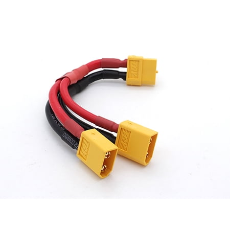 HobbyFlip RC XT60 Parallel Harness for 2 Li-Po Battery Power Packs XT-60 Batteries Compatible with RC Drone