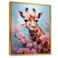 thumbnail image 2 of Designart "Giraffe Portrait: Cute And Floral I" Animals Giraffe Floater Framed Wall Decor, 2 of 5