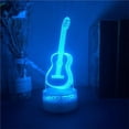 thumbnail image 4 of Ounissouiy Guitarra 3D LED Night Light USB Night Lamp 7 colores acrílico 3D efecto lámpara para niños dormitorio Iluminación y accesorios transparente y blanco Ounissouiy HA026527-02, 4 of 6