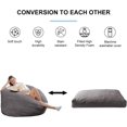thumbnail image 4 of Puremind Giant Bean Bag Chair Bed for Adults, Convertible Plush Bean Bag from Lazy Chair to Floor Mattress, Large Round Lazy Sofa with High-Density Foam Filling, Light Gray, 4 of 9