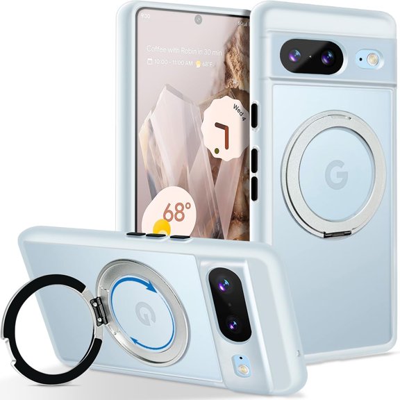 for Google Pixel 8 Magnetic Case Compatible with Magsafe [Invisible Kickstand] Slim Shockproof TPU Cover Durable Matte Translucent Back Protective Phone Case for Pixel 8 5G (Frosted Clear)
