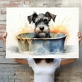 thumbnail image 4 of Miniature Schnauzer Dog Canvas Bathroom Décor - Unique Bath Wall Decor - Modern Canvas Bathroom Wall Art - Room Decor - Bathroom Decorations - Restroom Sign - Wall decor living room, 4 of 4