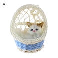 thumbnail image 1 of Cute Simulation Cat Kitten Plush Doll Toy Desktop Figurine with Hanging Basket, 1 of 10