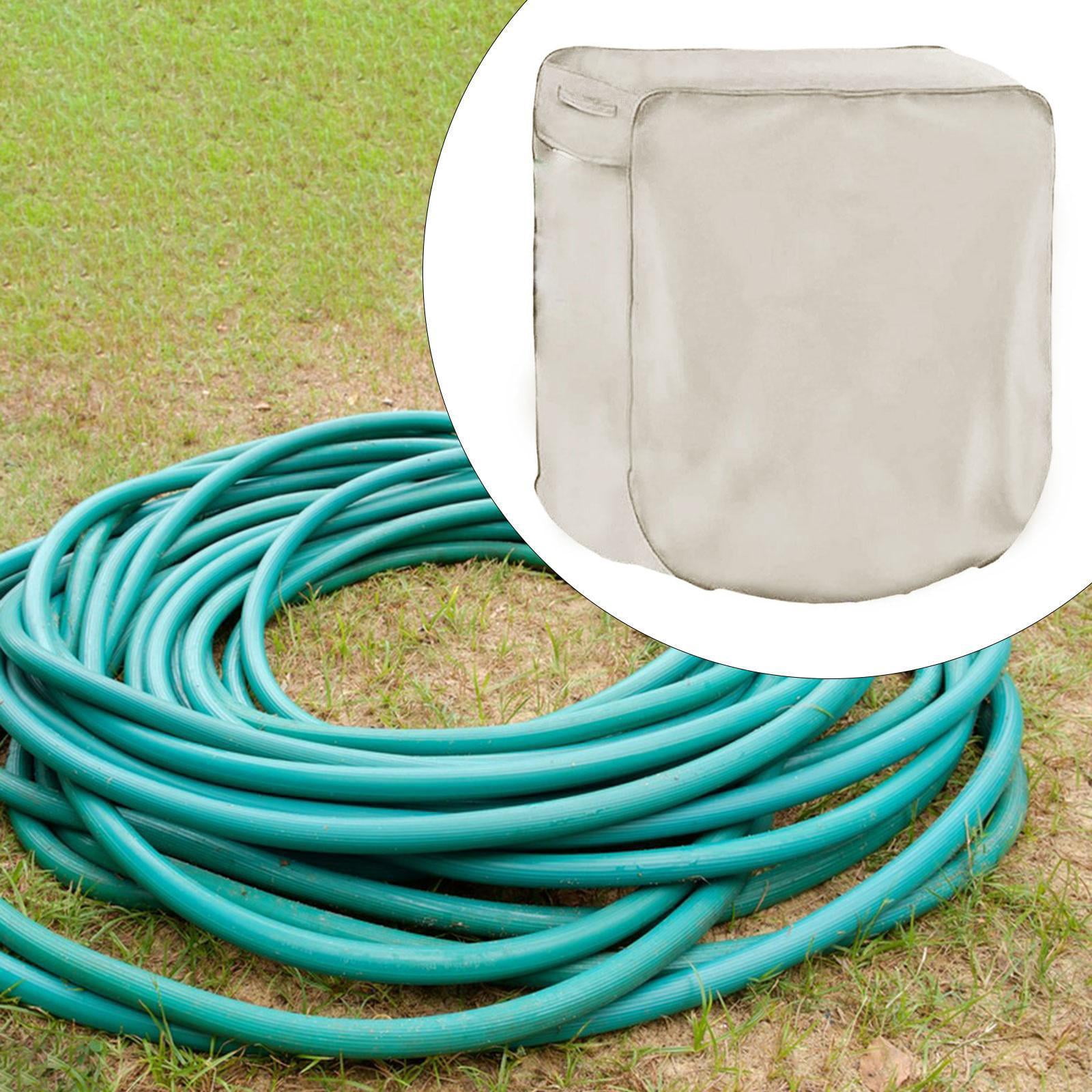 FashionCha Retractable Garden Hose Reel Cover Oxford Cloth Lightweight Weatherproof Easy to Beige
