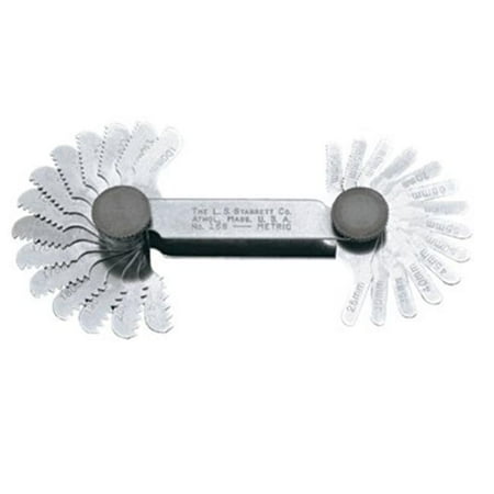 Starrett Screws - STARRETT 156M Screw Pitch Gage,0.25-2.5/mm,28 Leaves