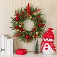 thumbnail image 3 of Christmas Red And Gold Berry Artificial Pines Vines Wreath Decoración del hogar, 3 of 5