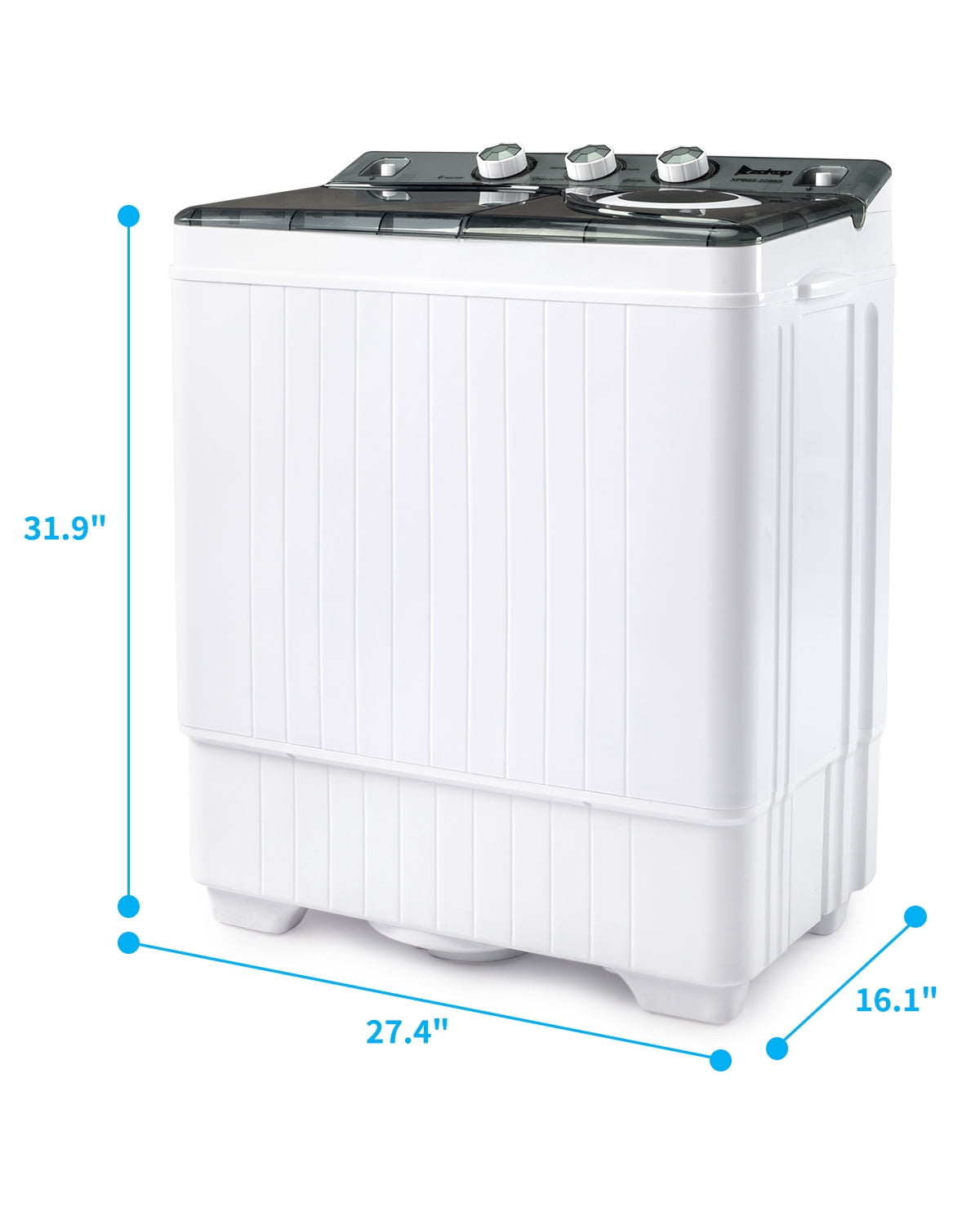 Auertech Portable Washing Machine 20lbs Mini Twin Tub Compact Semi