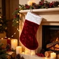 thumbnail image 4 of 6 Pack Christmas Stockings, 15.75 Inch Velvet Christmas Stocking with White , Xmas Hanging Stocking Decor for Fireplace Home Holiday Party, 4 of 5