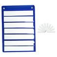 thumbnail image 4 of kowaku Classroom Pocket Chart 7 Rows with 10 Dry Eraser Cards Accessories Learning Tool for Students Words Number Home Grammar Cards Blue, 4 of 9