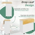 thumbnail image 4 of Sobaniilo Rolling Kitchen Island Cart with Folding Drop Leaf Breakfast Bar, Portable Trolley Island with Large Storage Cabinet, Shelf and Drawer, White, 4 of 7